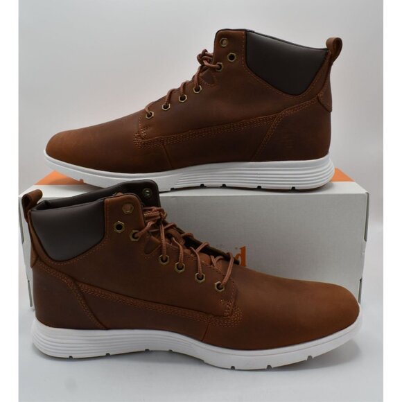 Timberland Mens Size 10.5 Killington Mid Lace Up Rust Full Grain Leather Sneaker - Picture 9 of 12